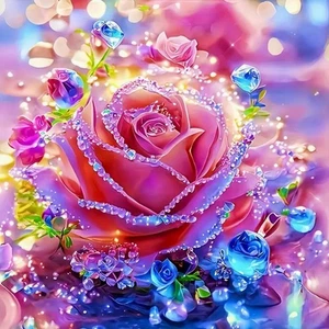 Crystal Rose Diamond Painting Set: 5D DIY Kristall (20 cm x 20 cm) - Bild 1 von 8
