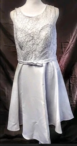 TG 2XL ABITO DA SPOSA CORTO SPOSA OSPITE ABITO BIANCO PIZZO MADE USA - Foto 1 di 12