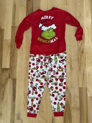 DR. SEUSS UNISEX Adult Medium GRINCH PAJAMA SET Family Holiday Pj’s Super Soft - Image 1 of 4