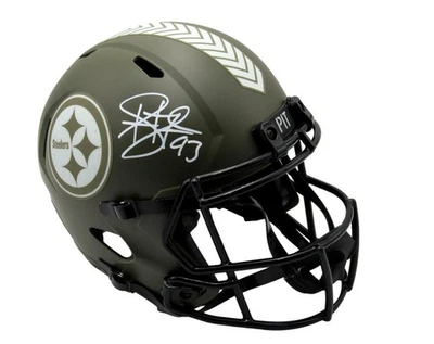 Troy Polamalu Signed Full Size Salute To Service Replica Helmet Beckett 178388 - Image 1 of 4