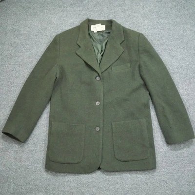 Vintage Eddie Bauer Jacket Womens Medium Green Wool Blazer Career 90s - Image 1 of 4