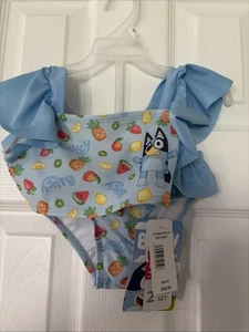 Disney AZUL Traje de Baño Niñas Pequeñas 2 Piezas Tankini Talla 2t Bikini Conjunto de Natación NUEVO - Imagen 1 de 2