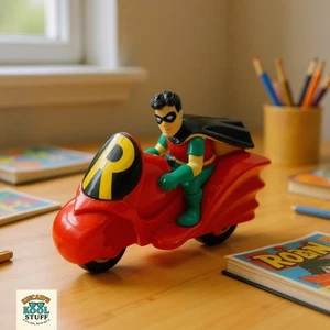 McDonald's Vintage 1993 Batman Animated Series Robin on Motorcycle Happy Meal - Picture 1 of 11