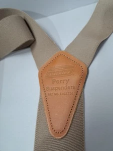 Dickies Perry Suspender Beige Tan Y Back Belt Clip Adjustable Stretch - Picture 1 of 5