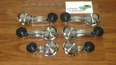 68-72 Chevy Pontiac Olds Buick Window Crank & Vent Handle Kit Black Knobs Clips Foto 1 de 4