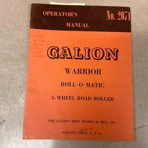 Galion WARRIOR ROLL-O-MATIC RULLO OPERATORE MANUALE MANUTENZIONE #2071 - Foto 1 di 4