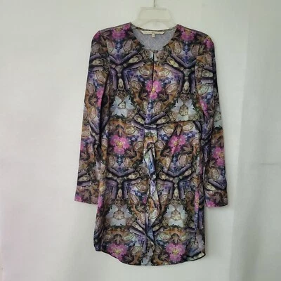 Rachel Rachel Roy Dress Womens 2 Long Sleeve Abstract Floral Ruffled Front - Image 1 of 4