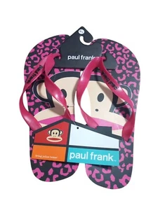 Paul Frank M/L Flip Flops New With Tags Summer Sandals Leopard print Pink - Picture 1 of 3