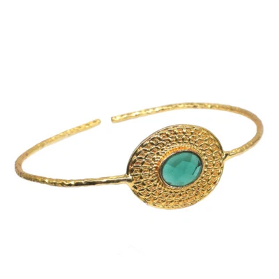 Brazalete ajustable chapado en oro joyería de moda hecha a mano de cuarzo apatita r317 Foto 1 de 4