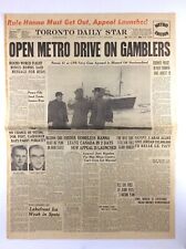 Vintage January 19 1957 Toronto Daily Star Newspaper Headline Gamblers K531