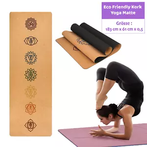 Yogamatte aus KORK Yogasport Pilates Meditation Fitness Umweltfreundlich Chakren - Bild 1 von 4
