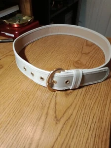 Talbots Womens m Biege Canvas Belt with Biege Leather Trim . - Picture 1 of 5