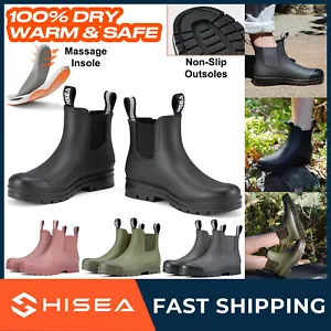 HISEA Women Ankle Chelsea Rain Boot Waterproof Arch Support Garden Camping Shoes - Picture 1 of 56