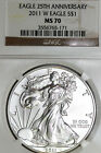 25th Anniversary 2011-W American $1 Silver Eagle 1 oz. NGC MS70 (3556765-171)