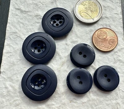 6 Stück Knöpfe 20+27mm❤️marine❤️dunkelblau❤️zu Wolle Jackenknopf Ersatzknopf - Bild 1 von 2