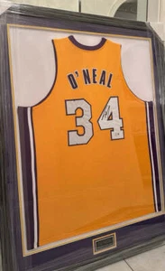 Shaquille O'Neal Framed Autographed Los Angeles Lakers Jersey Authenticated by - Picture 1 of 1