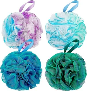 Bath Shower Loofah Sponge 60g Bath Mesh Pouf Shower Ball Body Scrubber Exfoliati - Picture 1 of 12