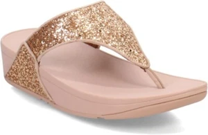 FitFlop Lulu sandali glitter infradito sandali da donna in oro rosa UK 6 NUOVI - Foto 1 di 8