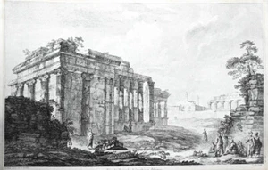 1758 Athen Akropolis Erechtheion Kupferstich von Le Bas nach Le Roy - Bild 1 von 1