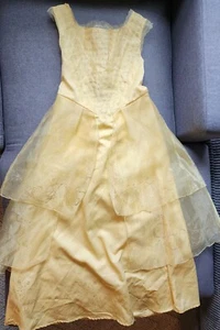 Kids Girls Belle Disney Princess Dress Yellow Long Gown Halloween Size Medium - Picture 1 of 3
