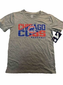 NWT MLB Chicago Cubs Logo Gray Short Sleeve T Shirt Boys Size L (12/14) - Picture 1 of 4