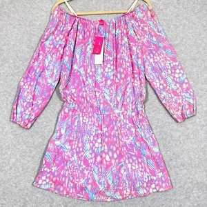 Vestido Lilly Pulitzer Mujer Pequeño Lana Skort Mameluco Hombro Descubierto Rosa Sorbete Nuevo con Etiquetas - Imagen 1 de 12