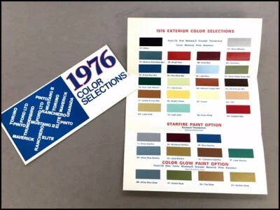 1976 Ford Car Color paint Guide Brochure  Mustang Thunderbird LTD Pinto Ranchero Foto 1 de 3
