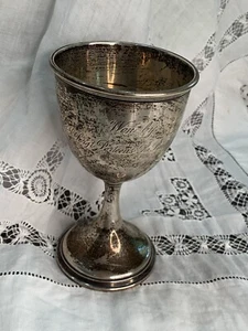 Taza Trofeo Plata Esterlina 1908 5.5"T 146gr Taladro Sable Escuela Militar del Sur - Imagen 1 de 6