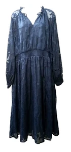 GRACE KARIN Women Elegant Long Sleeve V Neck Lace Dress A-Line Navy Size XL - Picture 1 of 6