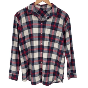Eddie Bauer Boyfriend Fit Button Up Long Sleeve Flannel Shirt Women Medium Plaid - Picture 1 of 5