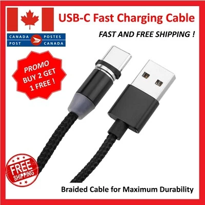 USB Type C Charger Cable USB-C 3.1 Sync Braided Fast Charging For Iphone Android - Image 1 of 4