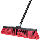 18 Inches Push Broom Outdoor Garden Broom with 63" Long Handle for Deck 