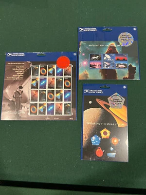 Vintage US Postage stamps -3 SHEETS - Hubble, Solar System Probing MINT  LOT 21 - Image 1 of 4