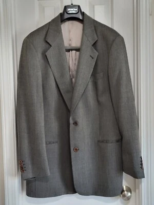 Blazer masculino HUGO BOSS Galilei lã espinha de peixe casaco esportivo 44L fabricado nos EUA - Imagem 1 de 4