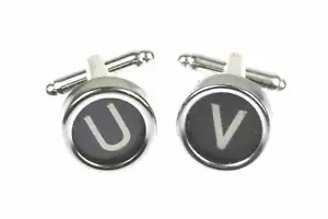 Typewriter Key Mini Blings Sz Letter F Cufflinks + Wish Book - Picture 1 of 7