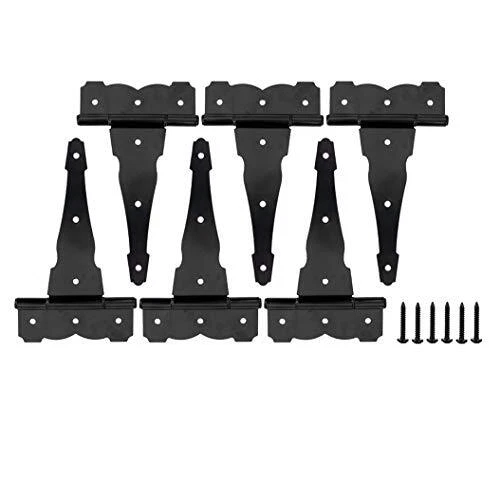 HOME MASTER HARDWARE 8 in Heavy Duty Decorative T Strap 8" - 6pack Black