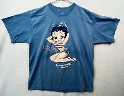 Vintage Betty Boop 90s T-Shirt Single Stitch Size Large USA Bikini Ensenada - Image 1 of 4