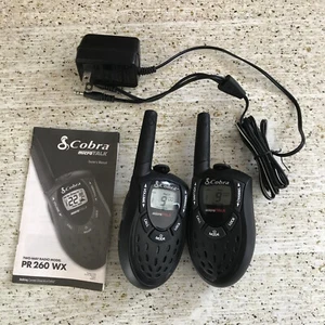Cobra PR-260 WX Micro Talk  Two-way Walkie Talkie Black SOLD AS IS Bad Batteries - Picture 1 of 8