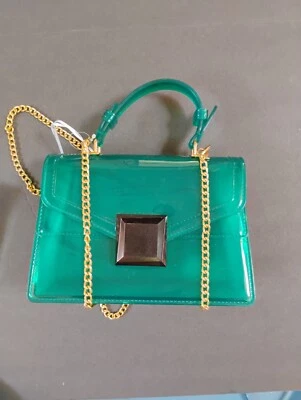 Monedero translúcido de lujo nuevo con etiquetas vegano único aqua jelly bolso correa de cadena Foto 1 de 2