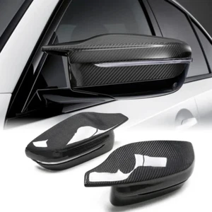 Pair Carbon Fiber Side Mirror Cover Adhesive Mirror Shell For BMW G80 G82 M3 M4 - Imagen 1 de 8