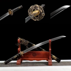 30" listo para la batalla 1095 acero al carbono arcilla templada jp wakizashi katana espada afilada - Imagen 1 de 10