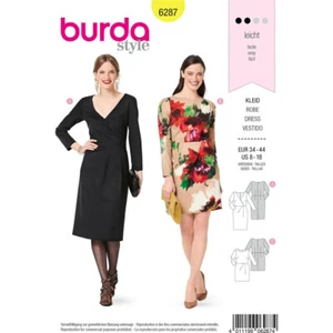 Burda 6287 Sewing Pattern 2x Long Sleeve Party Dress Size 8 - 18 - Picture 1 of 9
