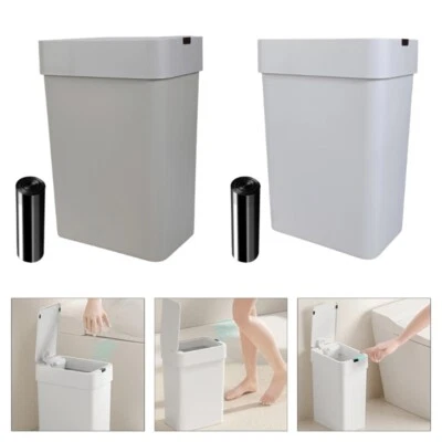 Automatic Sensor Trash Bin 9L No Touch Odor Control Garbage Can Bathroom Kitchen - Image 1 of 4