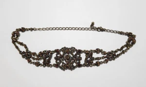 HANDGEMACHTE KRISTALLPERLEN CHOCKER VERSTELLBARE HALSKETTE 11" BIS 15" - Bild 1 von 8