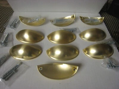 Paquete de 10 tiradores de gabinete de latón ligero cepillado dorado - LS0313BB76  Foto 1 de 4