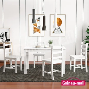 Dining Set Table Chairs Kitchen Living Room Furniture 5 Piece Wooden White - Picture 1 of 9