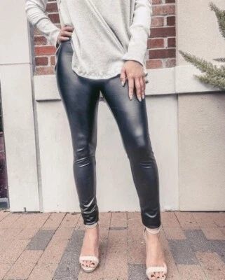 NUEVO CON ETIQUETAS Joe by Joe Boxer Mujer Leggings Pantalones Spandex Metálicos Negros Talla Pequeña Foto 1 de 4