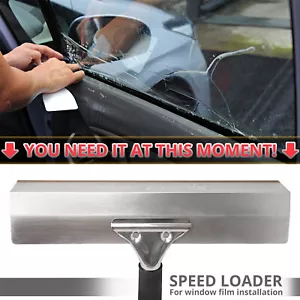 Window Tint Tool Gasket Speed Loader 13" Stainless Steel Film Load Tool + Handle - Foto 1 di 7