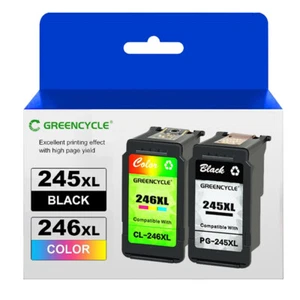 GREENCYCLE PG-245XL CL-246XL 2PK Inks For Canon iP2820 MG2420 MG2520 MX490 MX492 - Picture 1 of 12