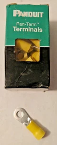 Yellow Wire Ring Terminals 5/16" Stud, Wire Sive 4 - Panduit PV4-56R-E Qty:19 - Picture 1 of 2